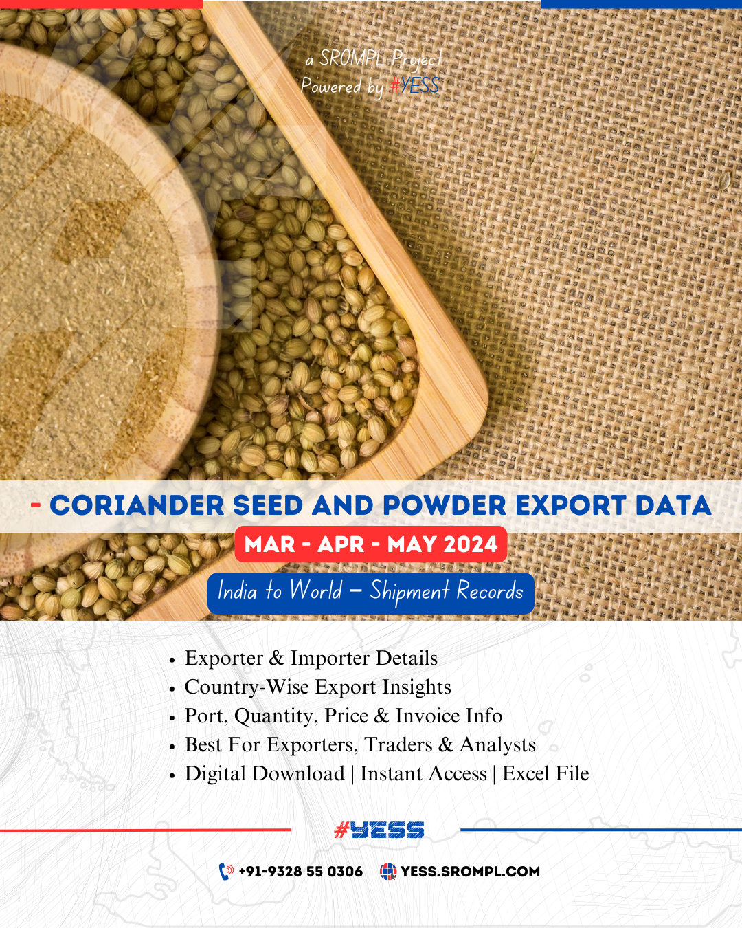 Coriander Seed and Powder Export from India (Mar-Apr–May 2024)